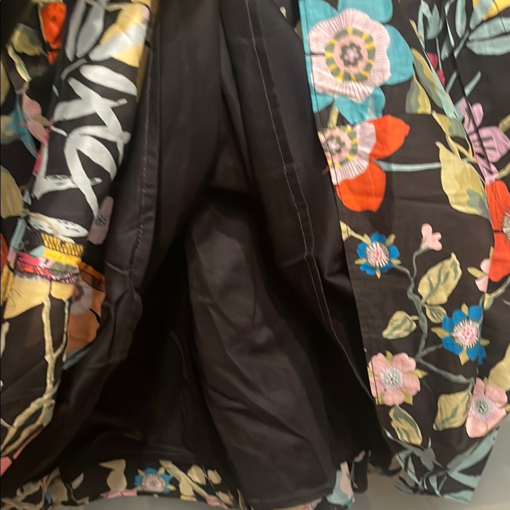 J. Crew Black and Multi Color Floral Pattern Knee Length A-Line Skirt, 8 - Picture 5 of 11